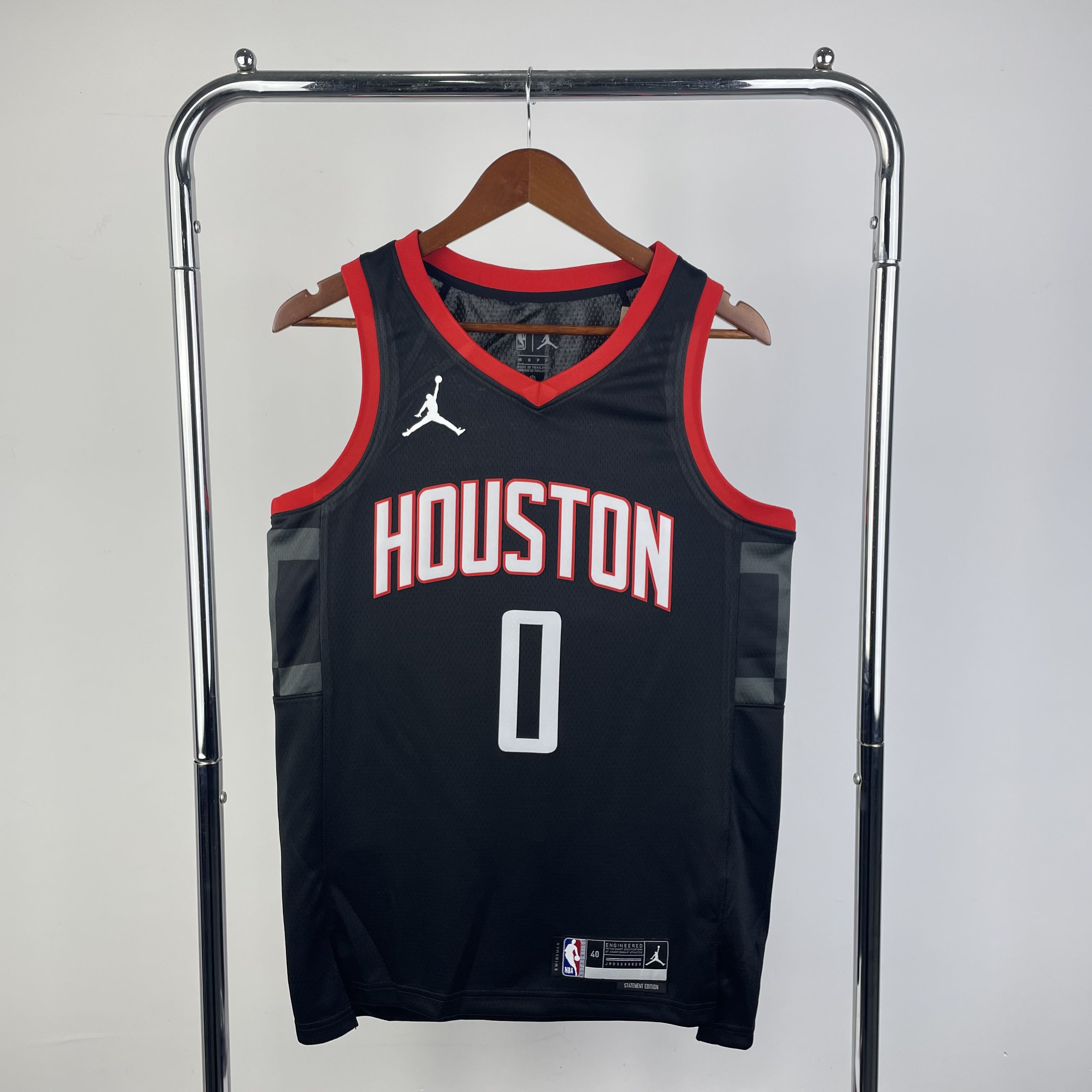 Men Houston Rockets #0 Westbrook Black Season Jordon 2024 NBA Jersey